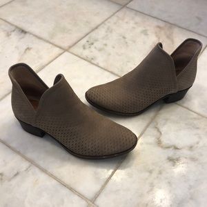 Lucky Brand perforated suede booties 7.5